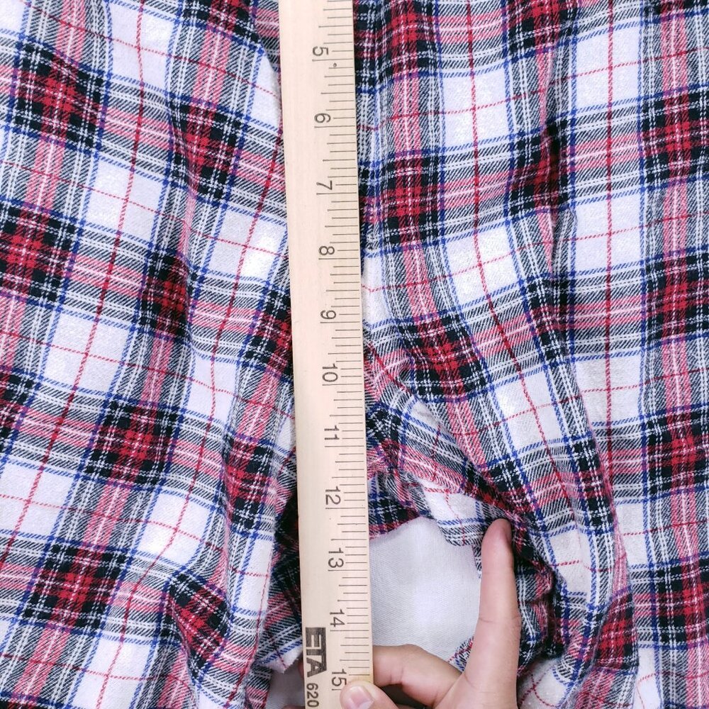 Lauren Ralph Lauren Red Plaid Cotton Flannel Sleepwear Pajama Top n Pants Set XL - Picture 11 of 16